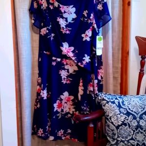 Size 18 blue floral dress.